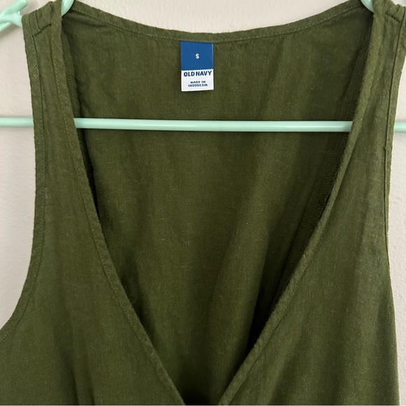 Old Navy green linen tank with back ties Size Small - Picture 4 of 10